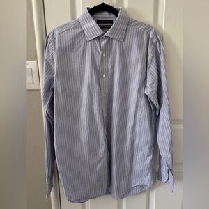 Saks Fifth Avenue Light Blue Pinstripe Dress Shirt